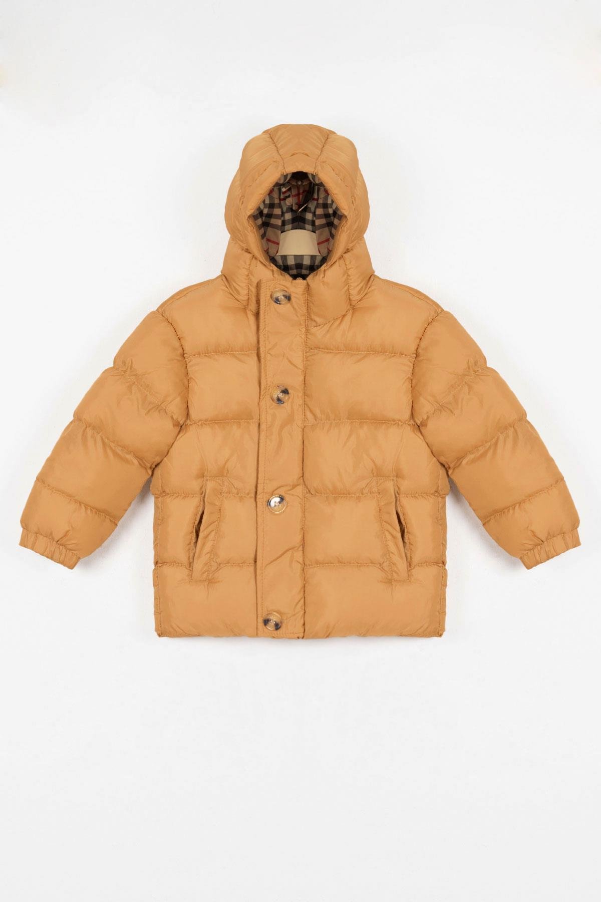 Worrn 1034 Erkek Cocuk 3-7 Yas Dugmelı Fermuarlı Kapsonlu Uzun Kollu Mont