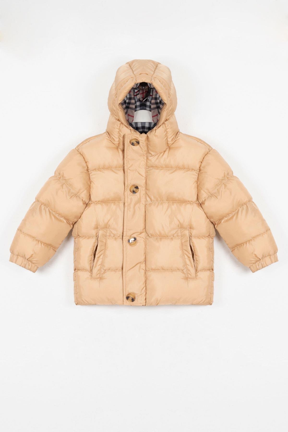 Worrn 1034 Erkek Cocuk 3-7 Yas Dugmelı Fermuarlı Kapsonlu Uzun Kollu Mont