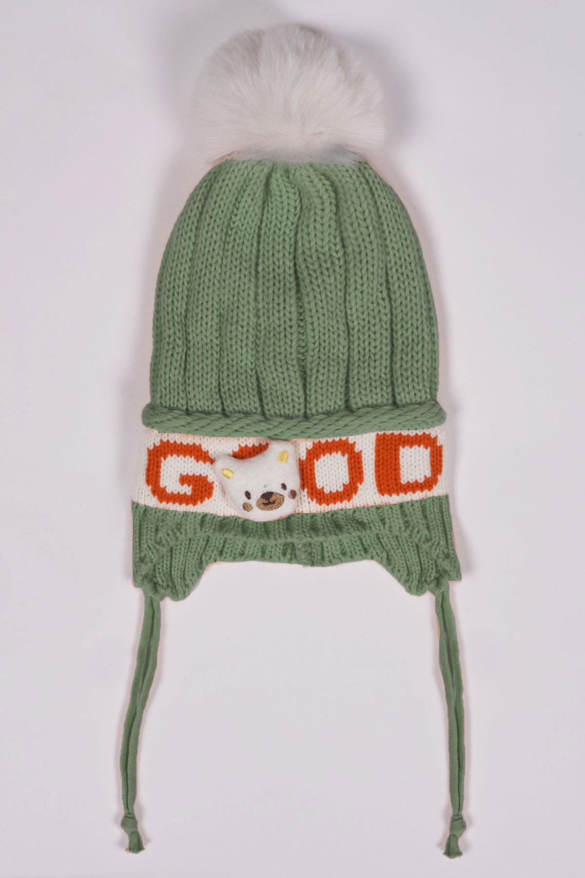 Ayıcıklı Çağla-Beyaz Renk Bere