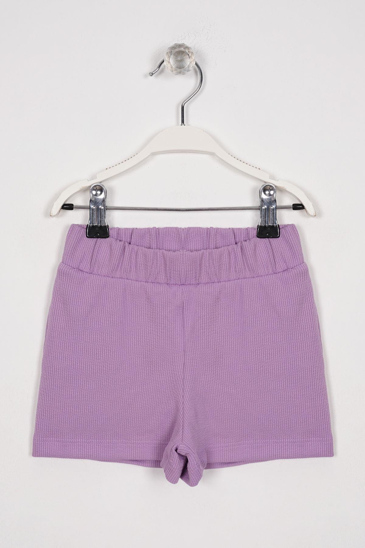 Fittilli Cepli Lila Renk Kız Çocuk Şort