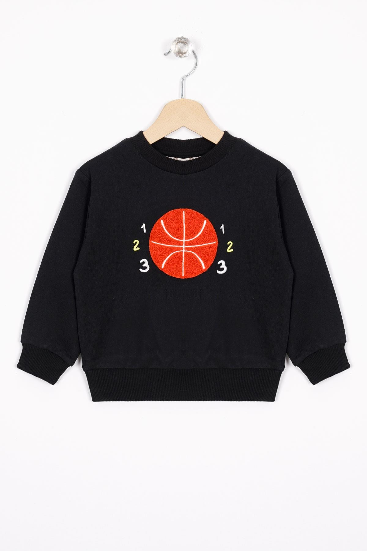 Wewe 124025  Erkek Cocuk 2-5 Yas Basket Topu Nakıslı Sweatshırt