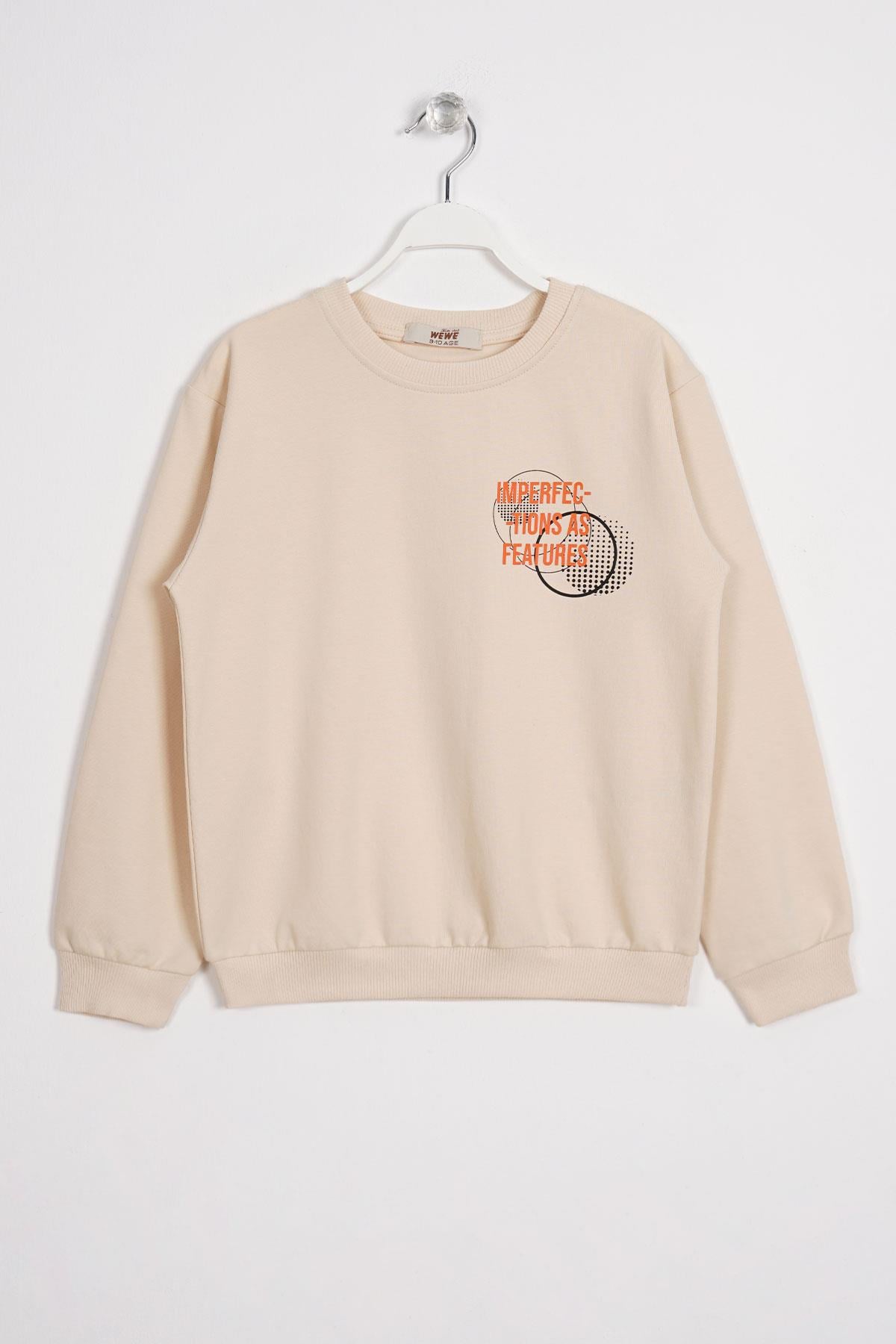 Wewe 324105  Erkek Cocuk 8-12 Raw Beauty Baskılı  Sweatshırt