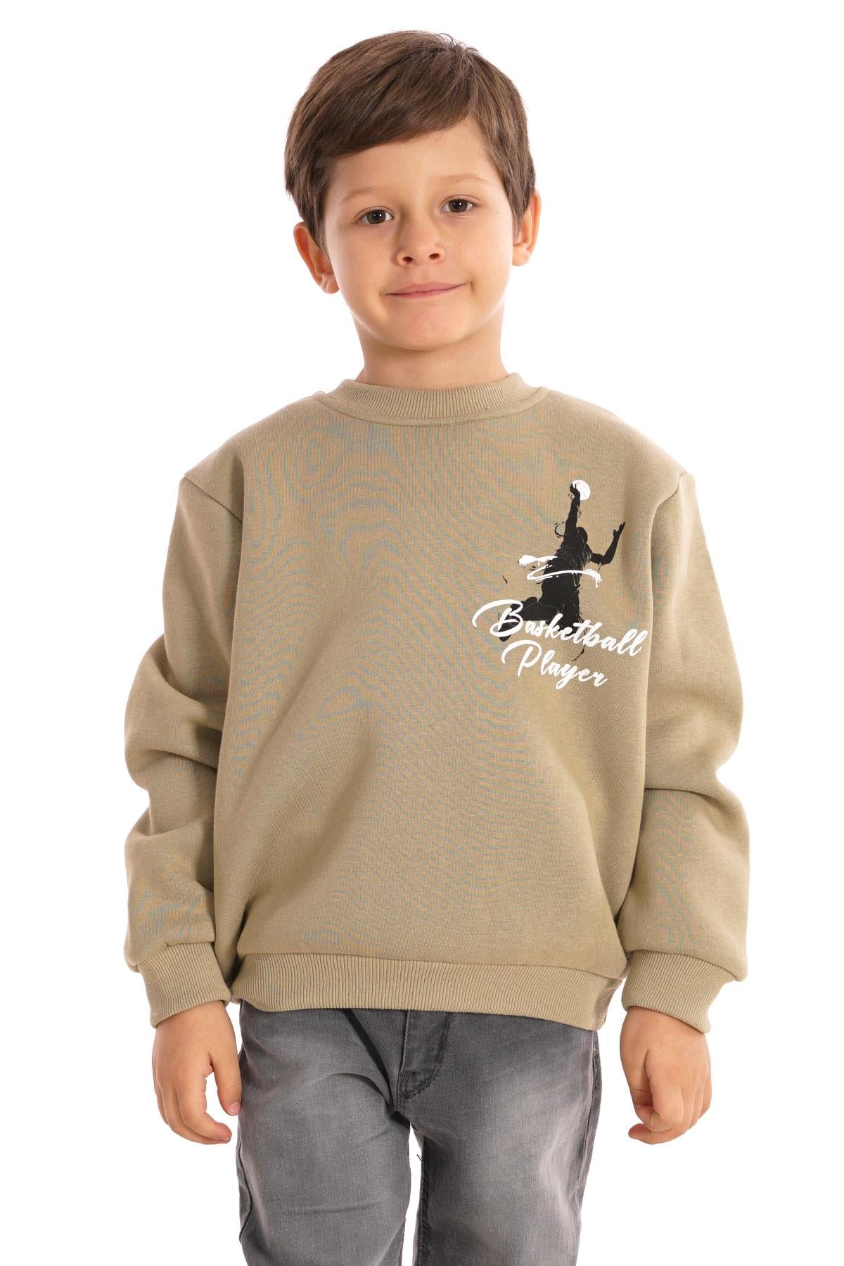 Wewe 324175 Erkek Cocuk 8-12 Yas Basketball Baskılı Sweat