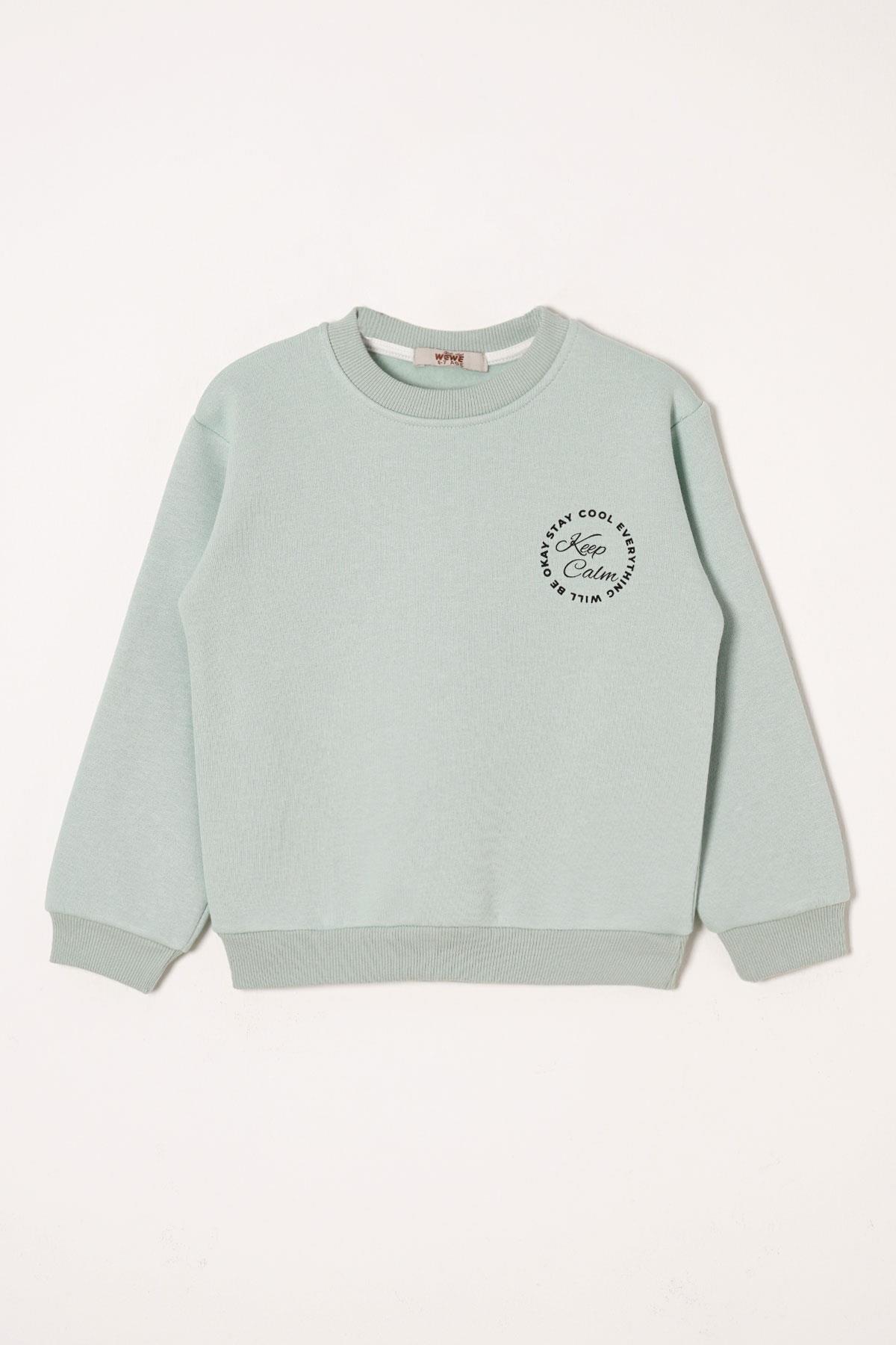 Wewe 624198 Kız Cocuk 6-9 Yas Yazı Baskılı Sweat