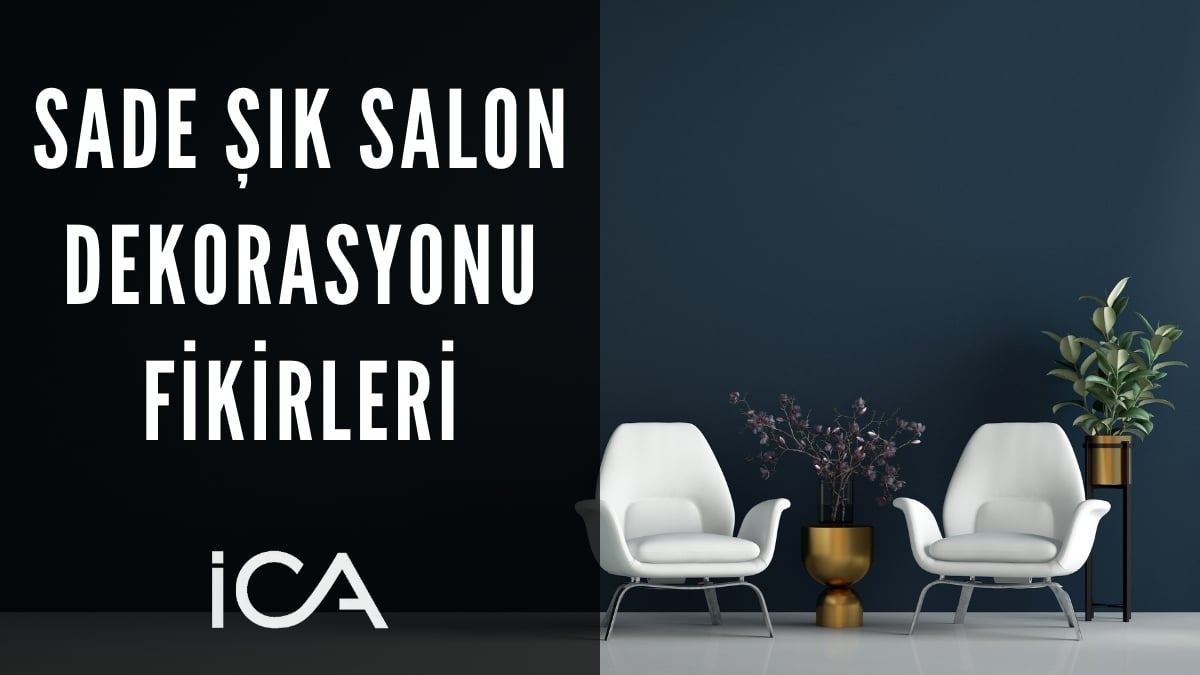sade şık salon dekorasyonu