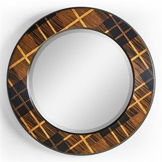 Jonathan Charles 28 Hand Walnut Round Mirror