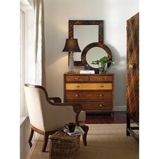 Jonathan Charles 28 Hand Walnut Round Mirror