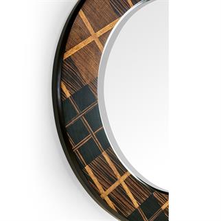 Jonathan Charles 28 Hand Walnut Round Mirror