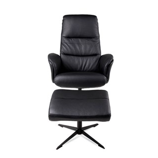 Hjort Knudsen Soleda Black Deri Koltuk ve Puf