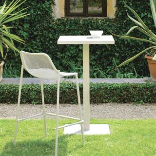 Emu Round Glossy White Bar Masası