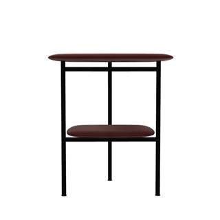 Adrian 45 Alçak Yan Sehpa-Frame Varnished Matt Black-Bronzed Brass-Tabla Glossy Cherry-(ADRTB45)