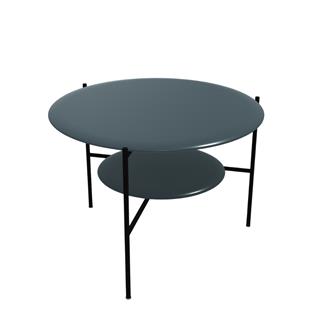 Adrian 70R Alçak Orta Sehpa-Frame Varnished Matt Black-Tip Bronzed Brass-Top Glossy Petrol Laquered-(ADRTB70R)