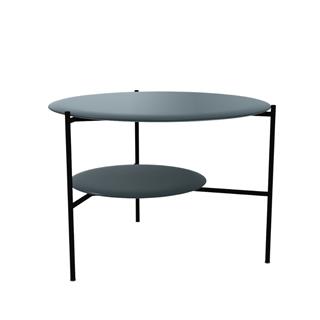 Adrian 70R Alçak Orta Sehpa-Frame Varnished Matt Black-Tip Bronzed Brass-Top Glossy Petrol Laquered-(ADRTB70R)