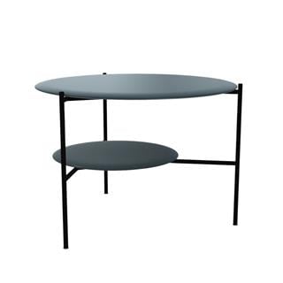 Adrian 70R Alçak Orta Sehpa-Frame Varnished Matt Black-Tip Bronzed Brass-Top Glossy Petrol Laquered-(ADRTB70R)