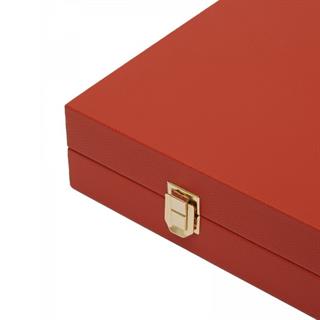 Aeris Turuncu Küçük Boy Deri Tavla