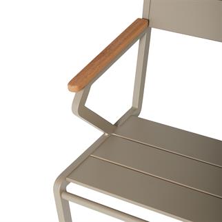 Aluminum Chair with Wooden Arms
