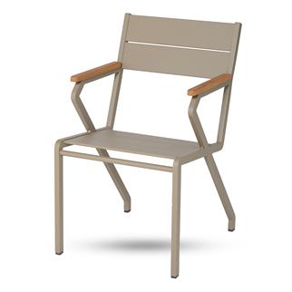 Aluminum Chair with Wooden Arms