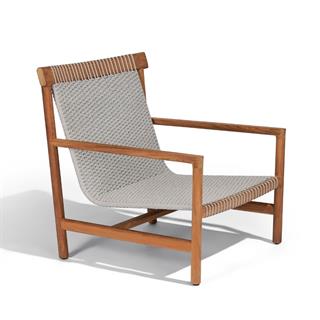 Amanu Teak Tekli Koltuk - Linen - Minder Hariç