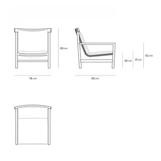 Amanu Teak Tekli Koltuk - Linen - Minder Hariç