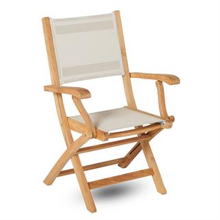 Kayu Teak Arona Batyline Katlanır Beige Kollu Sandalye