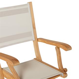 Kayu Teak Arona Batyline Katlanır Beige Kollu Sandalye