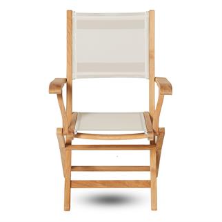 Kayu Teak Arona Batyline Katlanır Beige Kollu Sandalye