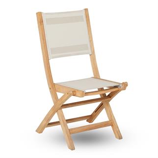 Kayu Teak Arona Batyline Katlanır Beige Kolsuz Sandalye
