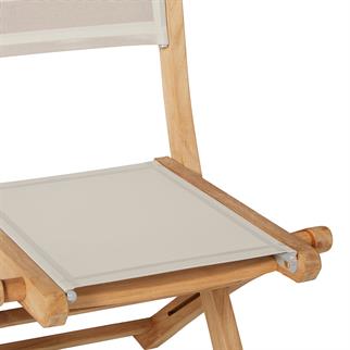 Kayu Teak Arona Batyline Katlanır Beige Kolsuz Sandalye