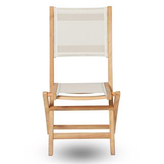 Kayu Teak Arona Batyline Katlanır Beige Kolsuz Sandalye