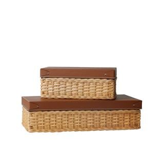 Bailey Küçük Dekoratif Kutu Hasır-Deri