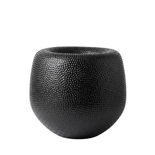 Batur Pot Saksı (60)-Oval Metalic-Black