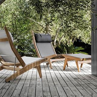 Gloster Bay Seagull Sling Teak Pouf