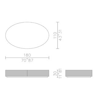 Meridiani Belt 180 Sahara Nair Oval Orta Sehpa