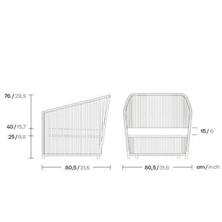 Kettal Bitta Lounge Club Porous Grey Lounge Chair