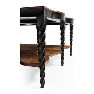 Jonathan Charles Black Barleytwist Kare Orta Sehpa