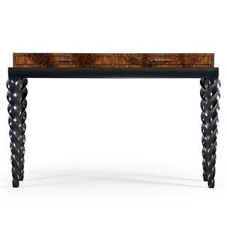 Jonathan Charles Jc Modern Tropical Walnut Crotch Konsol