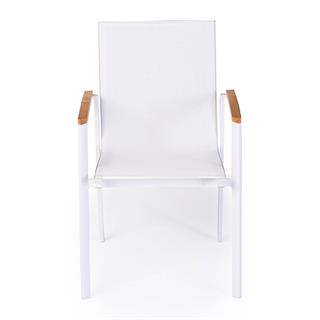 Bondi Kollu Sandalye - İskelet: Beyaz - Kumaş: Beyaz -56x60xh89