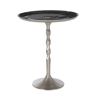 Bonfield Side Table-Alu Nickel-Top Black Enamel