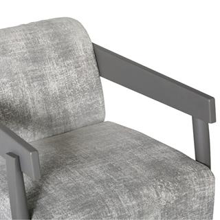 Brick 305 Tekli Koltuk – Wood Finish: Grey lacquered oak -  Fabric: Jeans Grigio (Cat:D) – 71x89xh77 cm