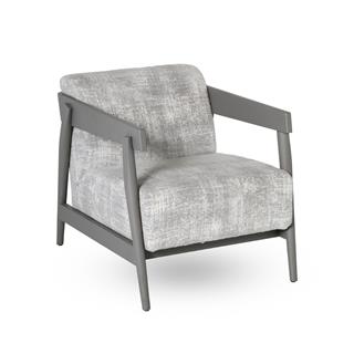 Brick 305 Tekli Koltuk – Wood Finish: Grey lacquered oak -  Fabric: Jeans Grigio (Cat:D) – 71x89xh77 cm