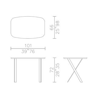 Burt Yazı Masası - Base Black Matt Varnished - Top Matt Lacquered Brick