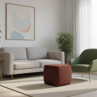 Meridiani Charlot Burgundy Square Pouf