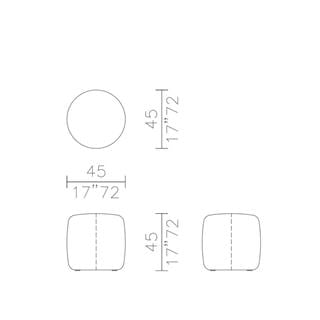 Meridiani Charlot Mustard Round Pouf