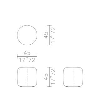 Meridiani Charlot Navy Round Pouf