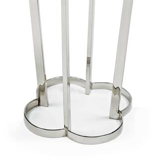 Clover Yan Sehpa - Polished Nickel/Marbel - H 61 W 46 D 46 cm