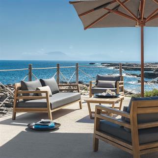 Ethimo Costes Natural Teak Üçlü Kanepe