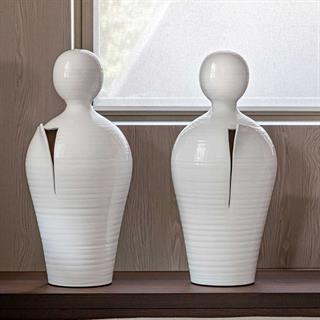 Do Seramik Vazo - 60 cm - Bianco Angelo