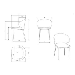 Bontempi Casa Drop Shell Granite Armless Chair