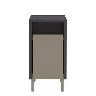 Dualist Komodin/Yan Sehpa-Anthracıte-fınısh sawn oak-Argıle lacquer