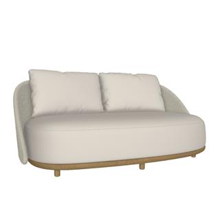 Elio Teak İkili Kanepe - Weave Linen - Minder: Oturum ve Sırt Dahil - Cuschion: Natte Dune (06)  - Kategori D